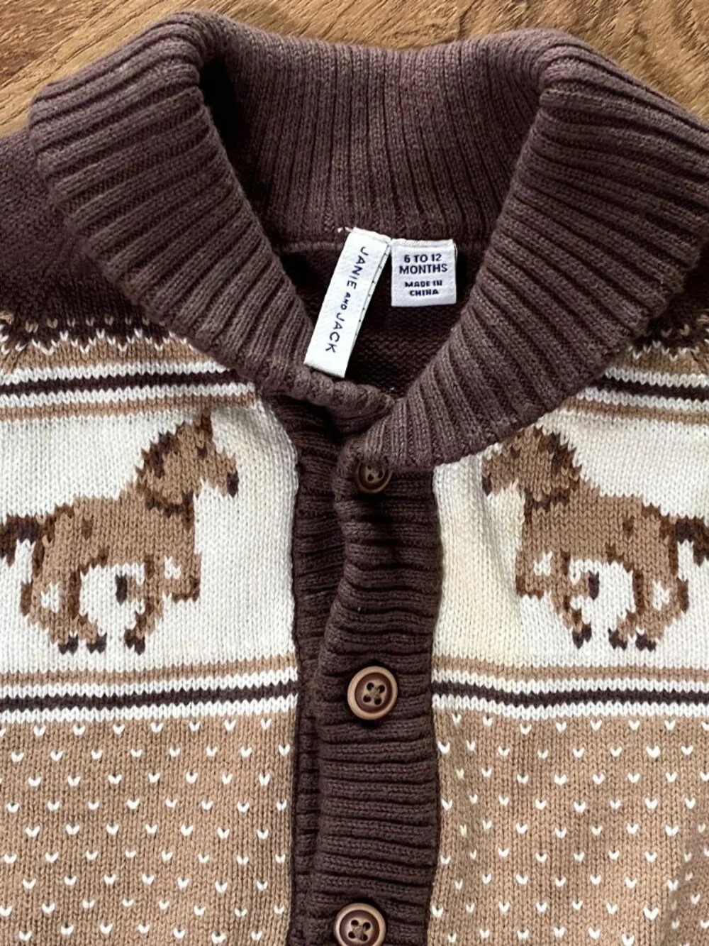 JANIE AND JACK $150 Lot-Horse Cardigan & Dog Sweatshirt & Jogger Set-6-12 M